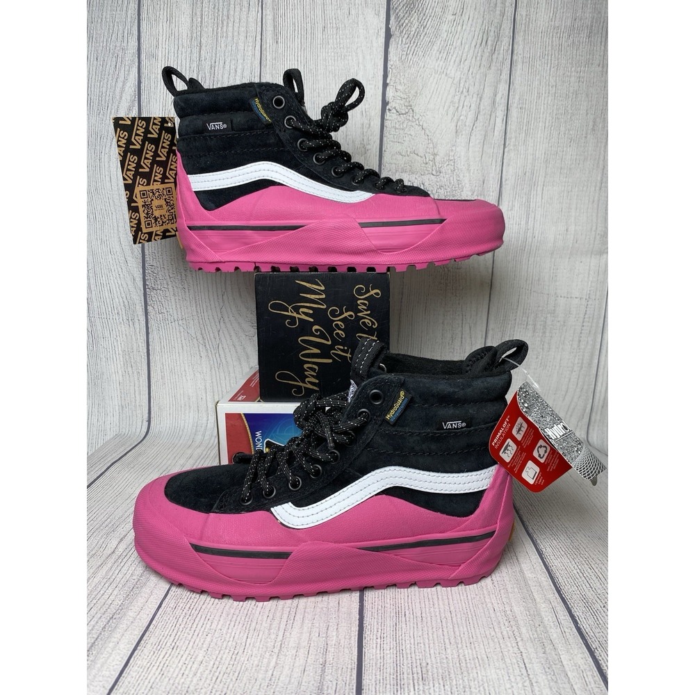 VANS SK8 Hi MTE-2‎ Hiking Boots Women's 6 Men's 4.5 Pink Black Suede Duck Shoes
